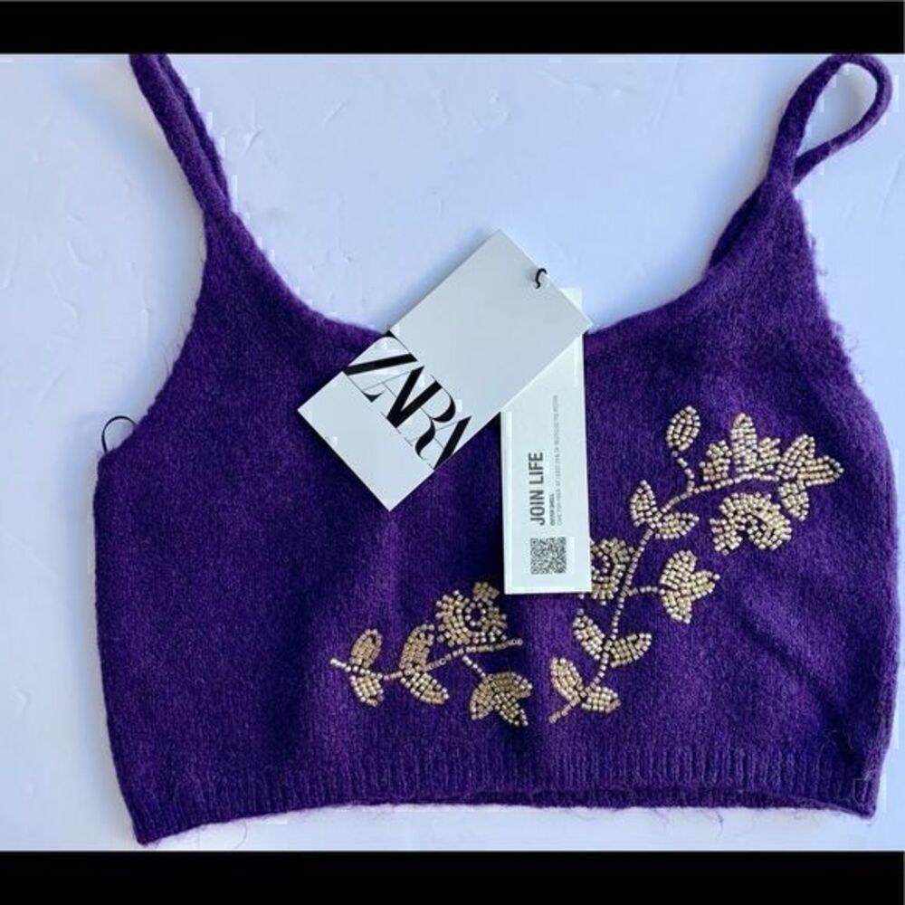ZARA Beaded knit Top
